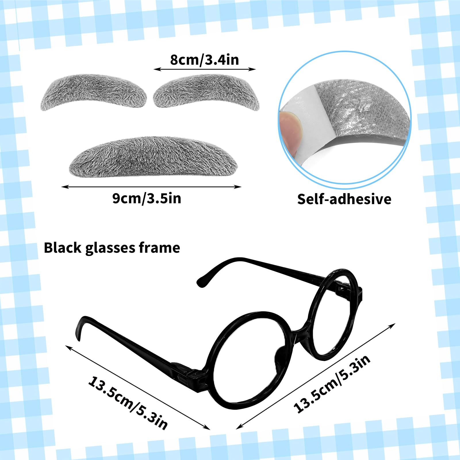 Set di 6 parrucche da scienziato pazzo, costume con retina per capelli, sopracciglia, baffi, occhiali per bambini e ragazzi, 100° giorno di scuola, accessori per cosplay del nonno