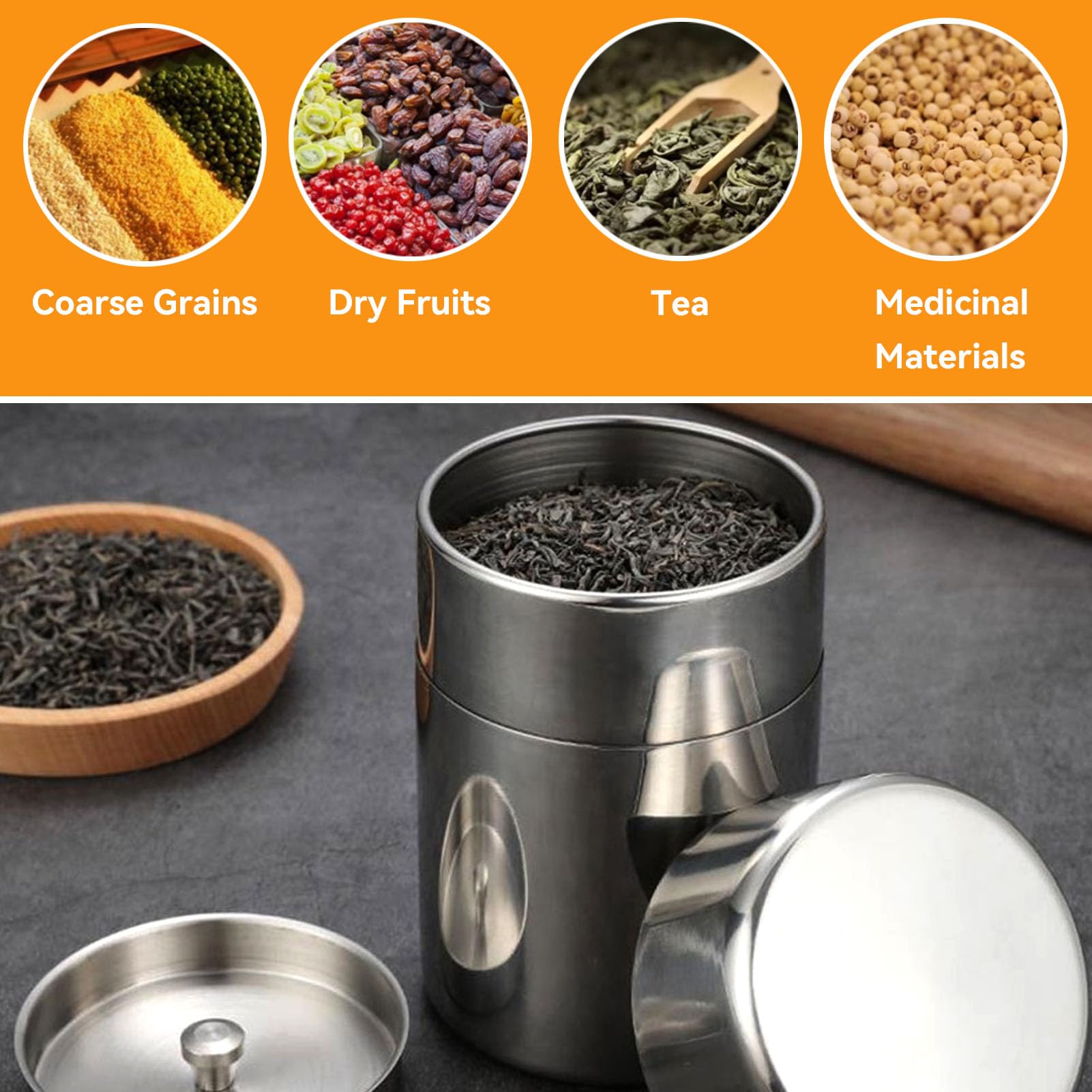 TMISHION Récipient à Café En Acier Inoxydable Hermétique Récipient Hermétique En Acier