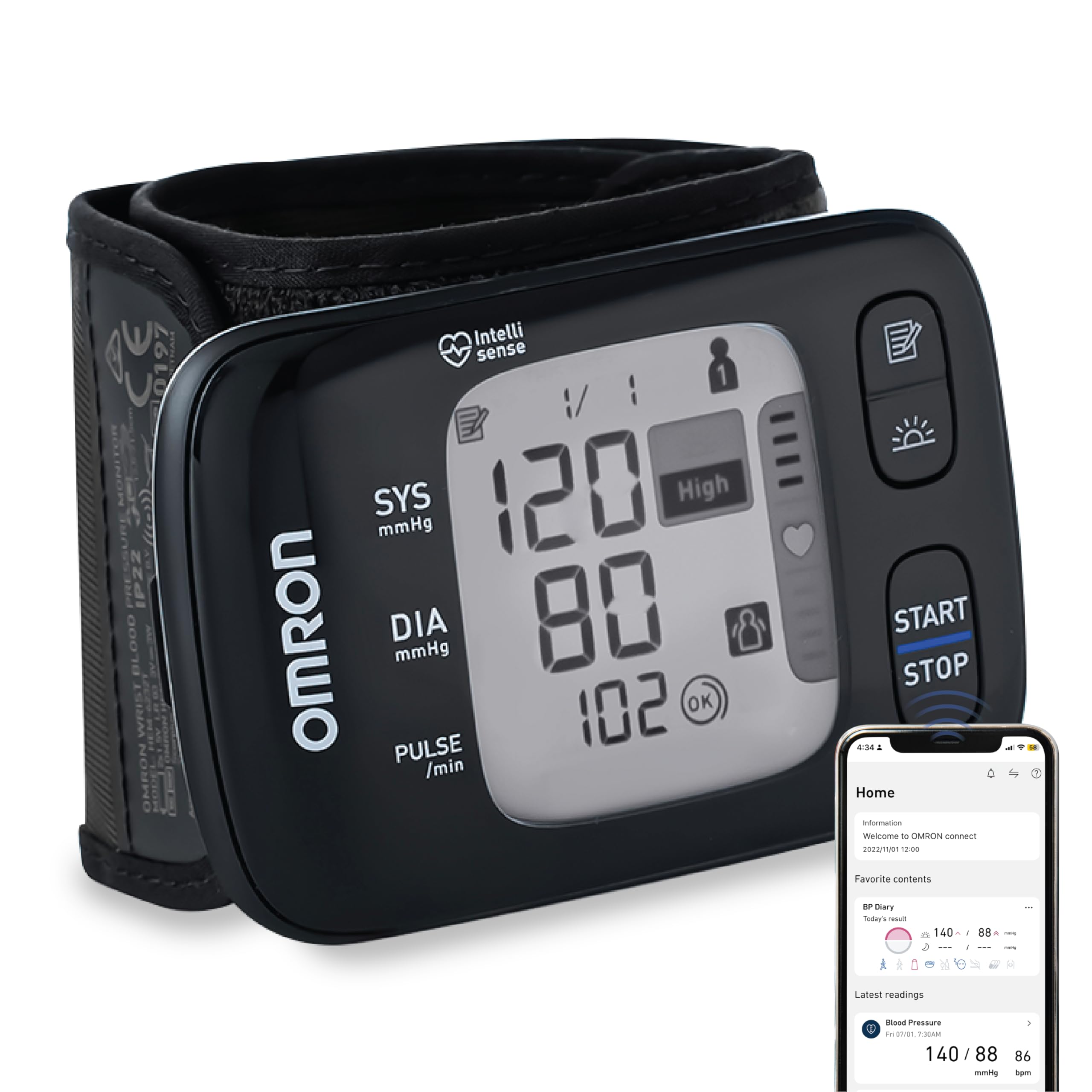 Omron HEM 6232T Wrist Blood Pressure Monitor (Black)-image-11