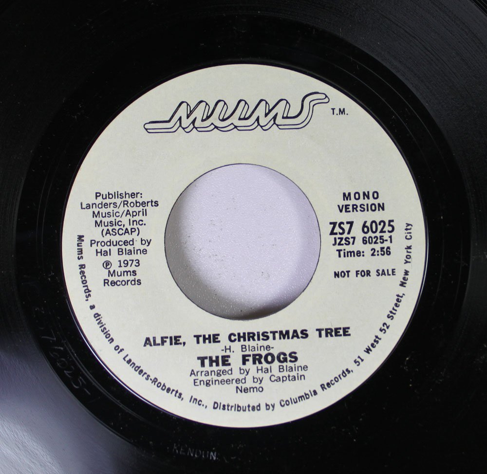 FROGS, THE / Alfie, The Christmas Tree / 45rpm record Music