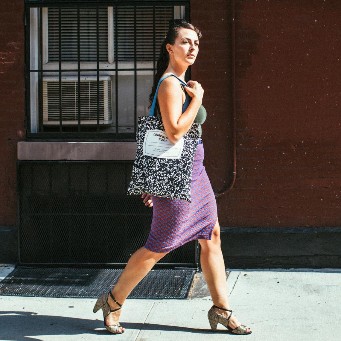 Out of Print Composition Notebook Tote Bag with Inner Pocket - Gift for Book Lovers and Teachers - Image 8