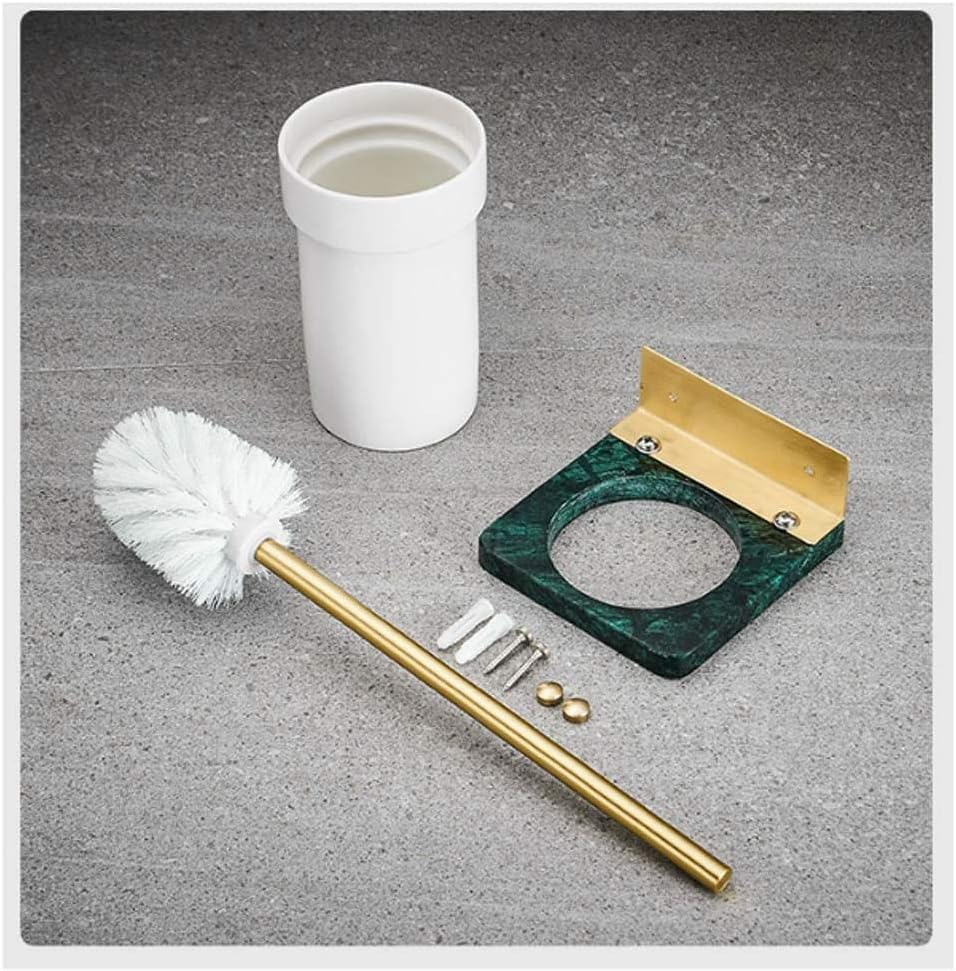 Toilet Cleaner Brush Marble Toilet Brush and Holder Set, Toilet Brush Bathroom WC Portable Wall Hanging Toilet Cleaning Brush Set Brush for Bathroom(Green) (Black) image 5