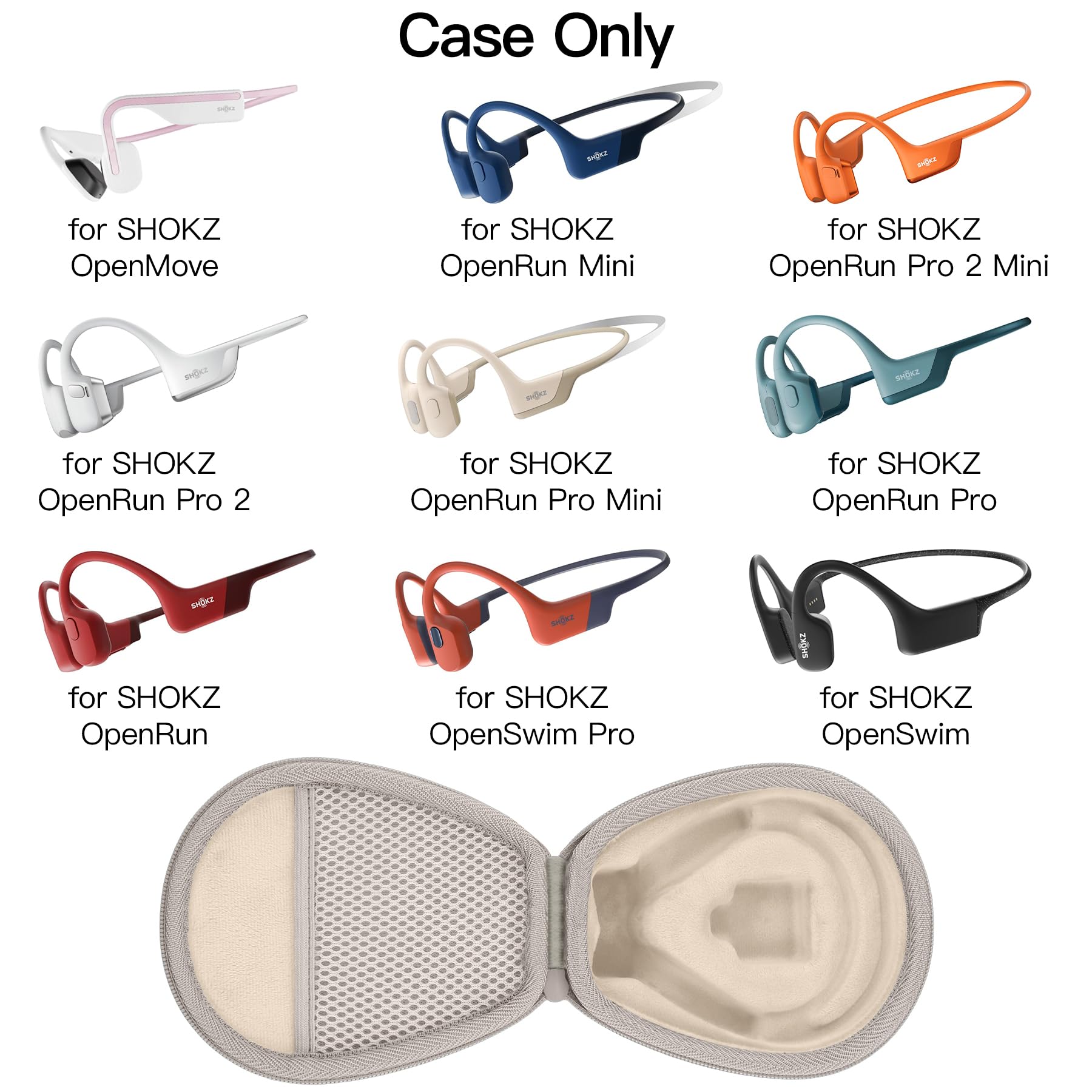 Amazon.com: co2CREA Hard Case for SHOKZ New OpenRun Pro 2/1/Mini