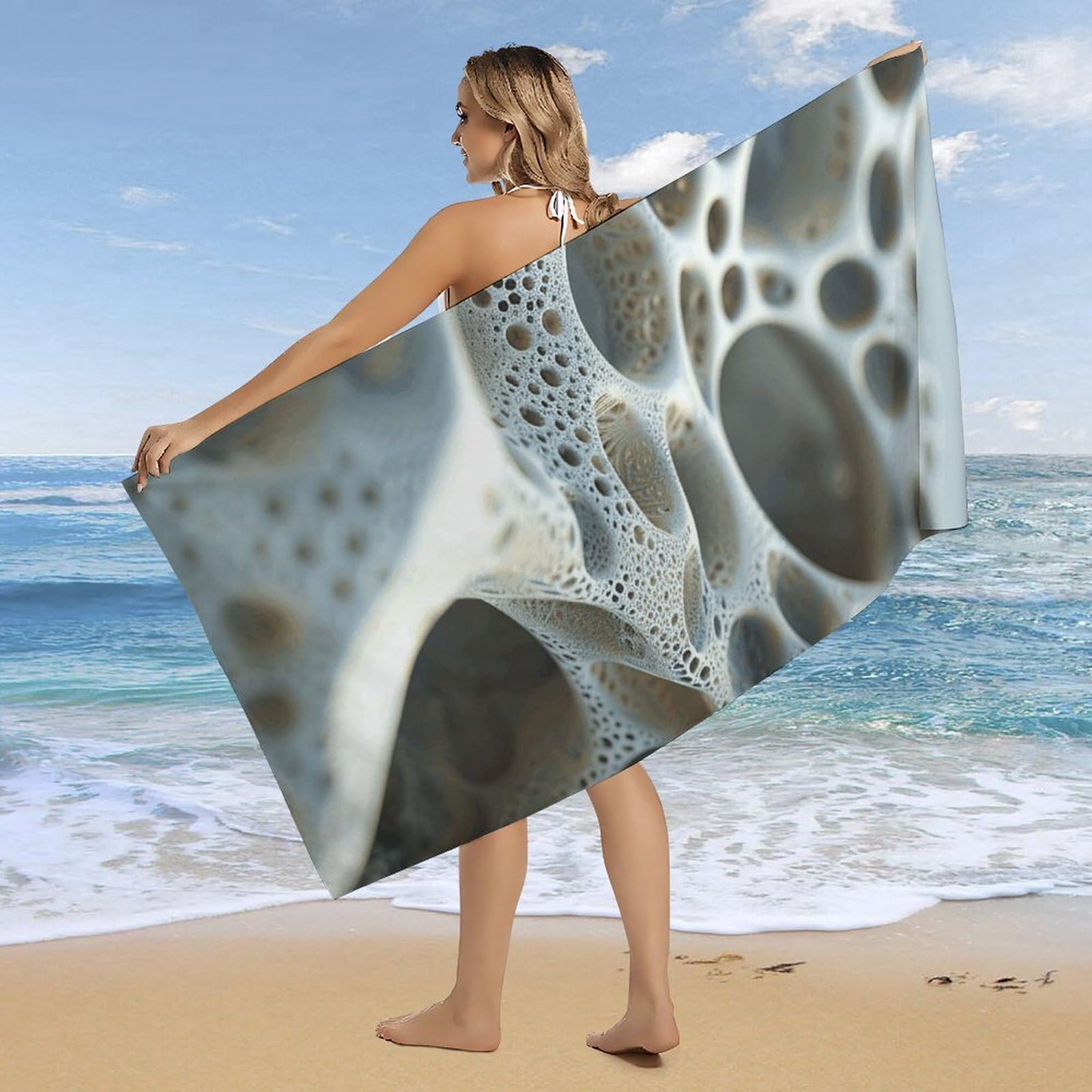Amazon.com: NONHAI Beach Towel Image with Holes Microfiber Bath