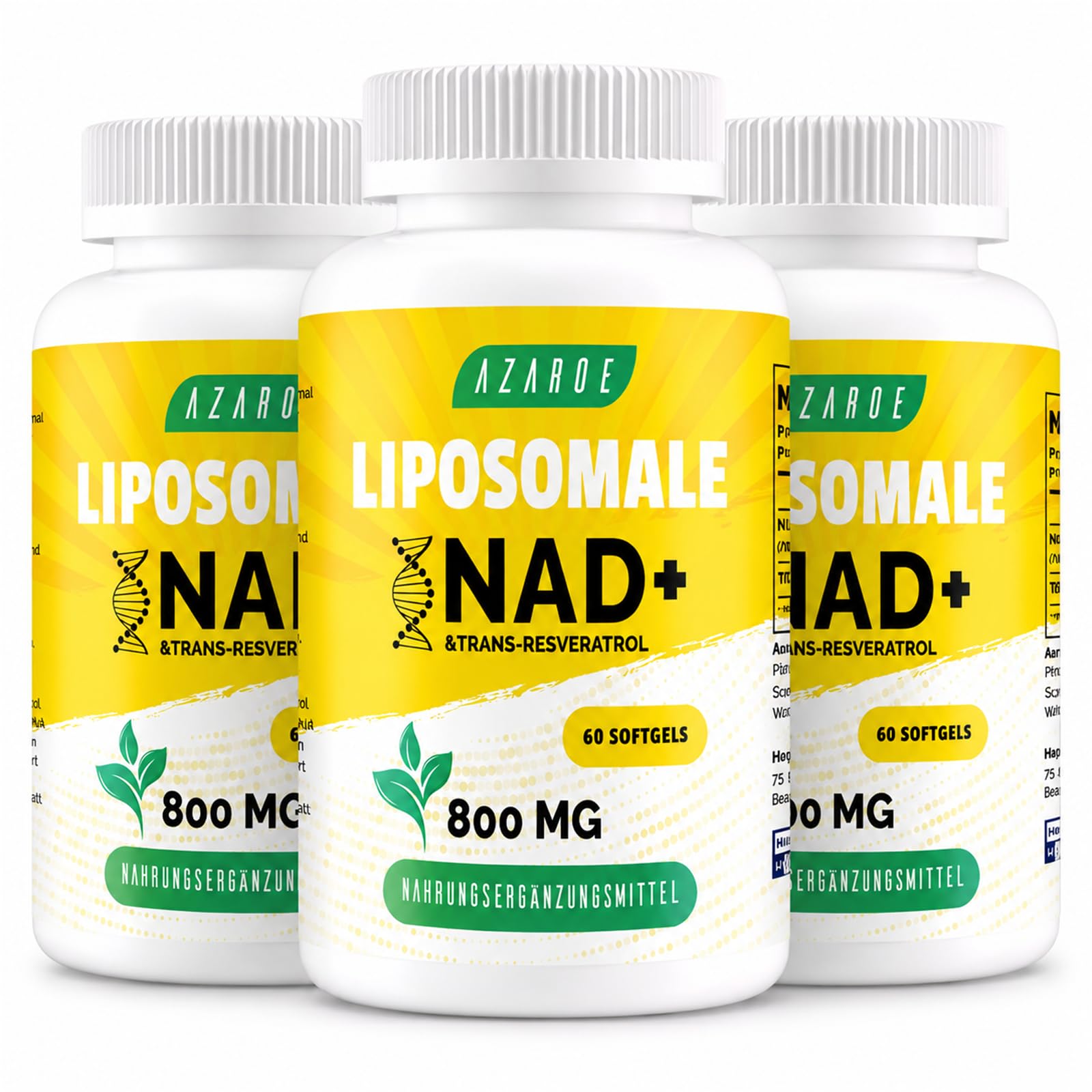 Liposomales NAD+ Trans-Resveratrol 800 mg Softgels