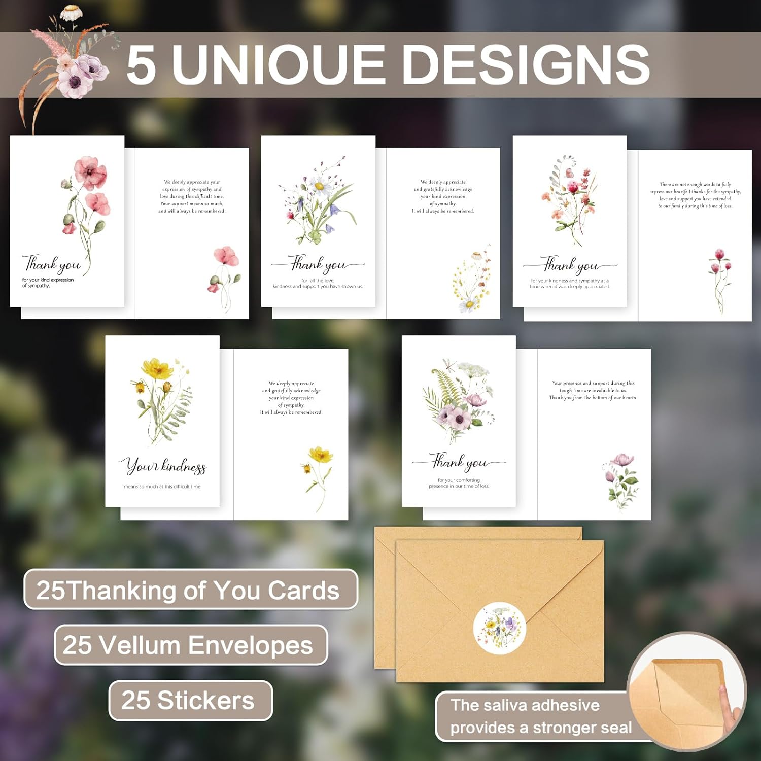 25 Floral Funeral Thank You Cards With Envelopes Philippines