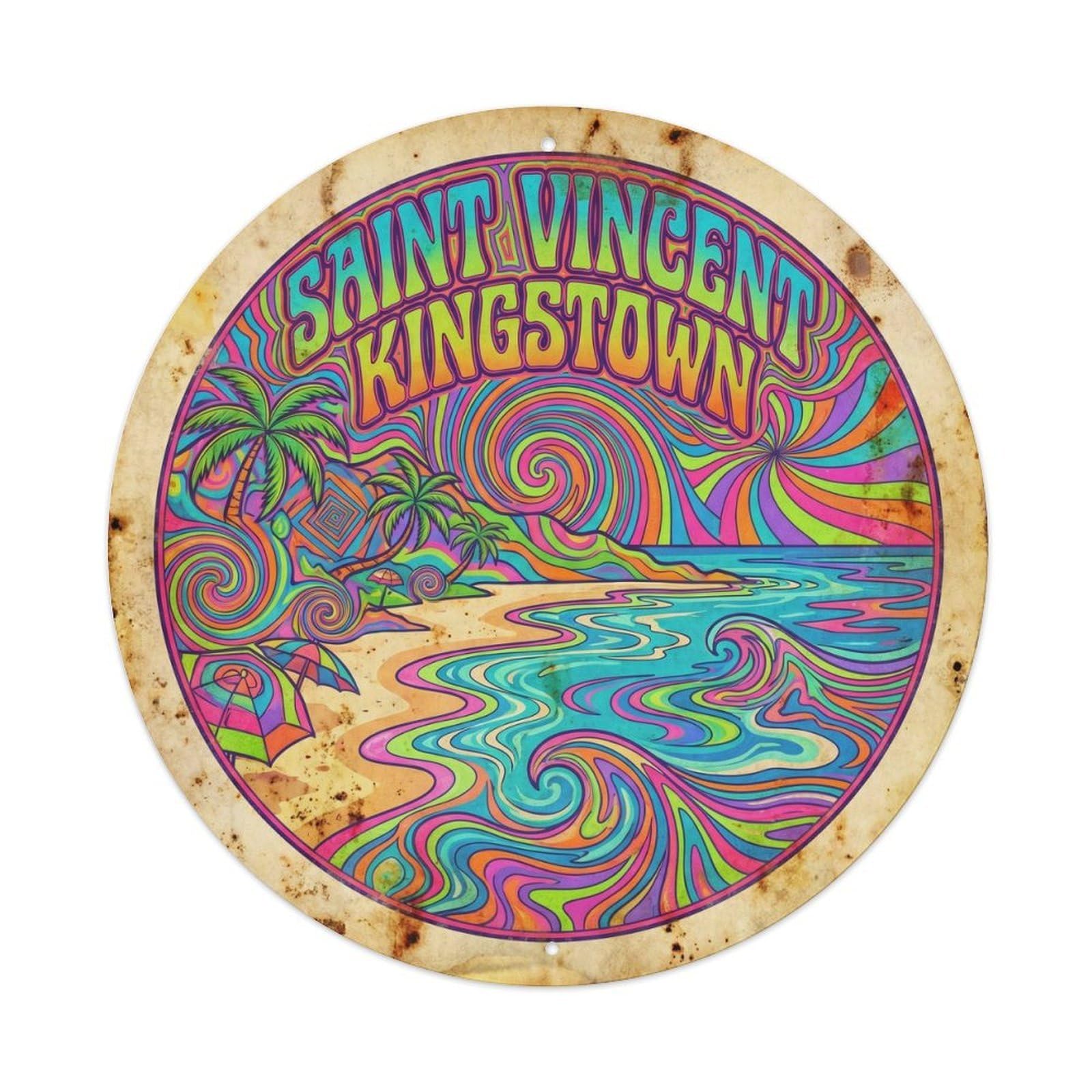 Seaside Scenery Saint Vincent And Grenadines Kingston Metal Tin Sign