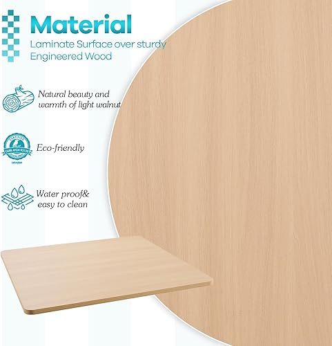 Miniatura 47 de Kaboon Mesa universal de 24 x 24 pulgadas, paquete de 2, solo encimera reversible de melamina, uso doméstico o comercial en interiores, 1 pulgada