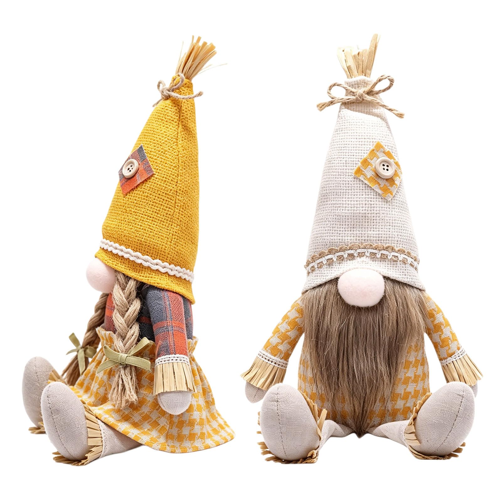 ADYJEE 2Pcs Autumn Themed Dwarf Ornament Plush Fall Gnomes Dolls Ornament for Indoor Decoration and Gift Giving Plush Dolls