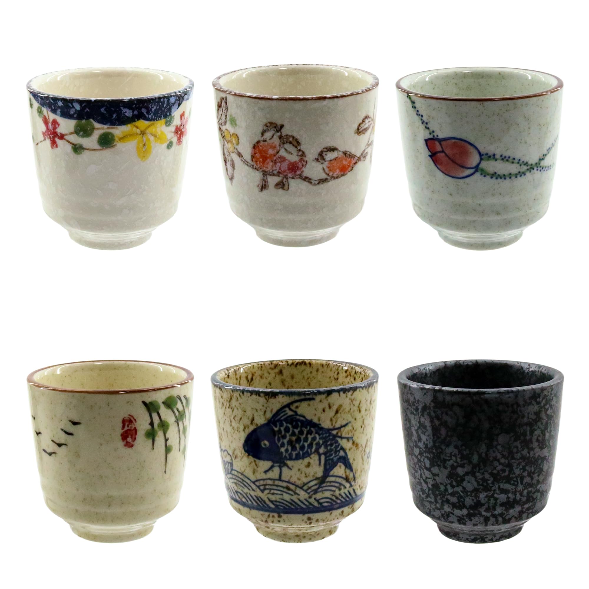 Photo 1 of **SOLD AS IS NO REFUND/RETURN** SEE COMMENTS!~yaenoei 6 Pieces Japanese Tea Cups, 6 Oz Ceramic Coffee Cup Providing Heat Retention, Handle-Free Teacup Matcha Mug for Latte, Juice, Gift, Dishwasher Safe