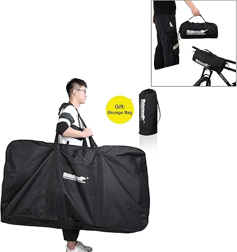 Miniatura 7 de HUNTVP Bolsa de viaje para bicicleta, estuche de transporte de bicicletas con una bolsa de transporte para bicicleta plegable de 26 a 29 pulgadas