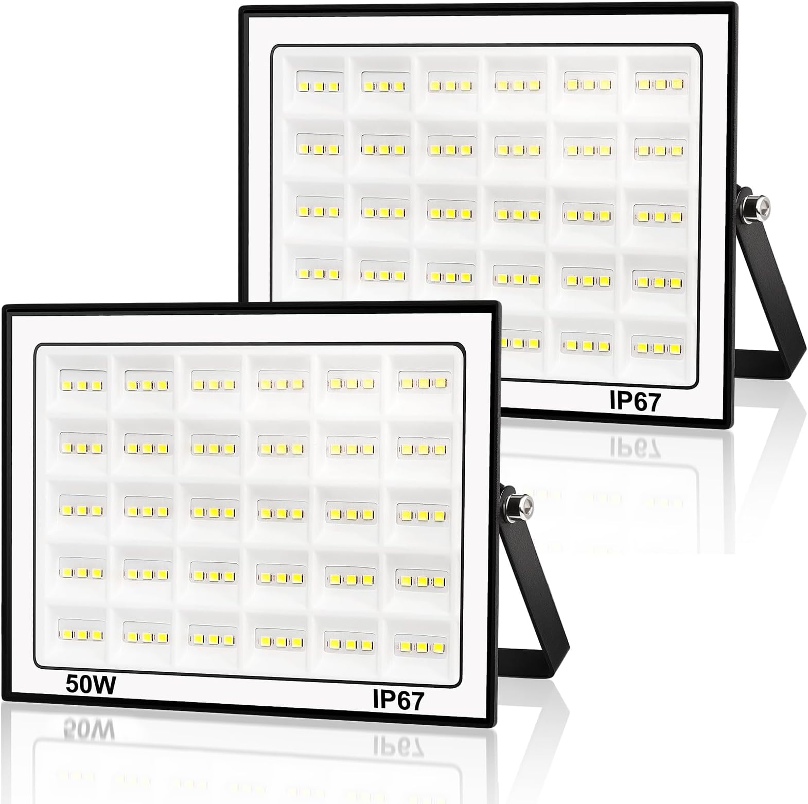 URTBST 50W LED Schijnwerper Buiten,5000LM Led Spot Buiten,7000K Koudwit LED Schijnwerper,IP67 Waterdicht Superheldere LED Buitenspot voor Tuin, Binnenplaats,Garage,Terras
