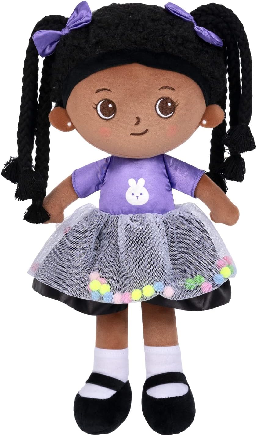 Starpony Muñecas de Trapo Negro Muñecas para Niños Cuddle Buddy Muñeca Juguete Apto Regalo para Niños Mayores de 3 Años 36cm, Rastas