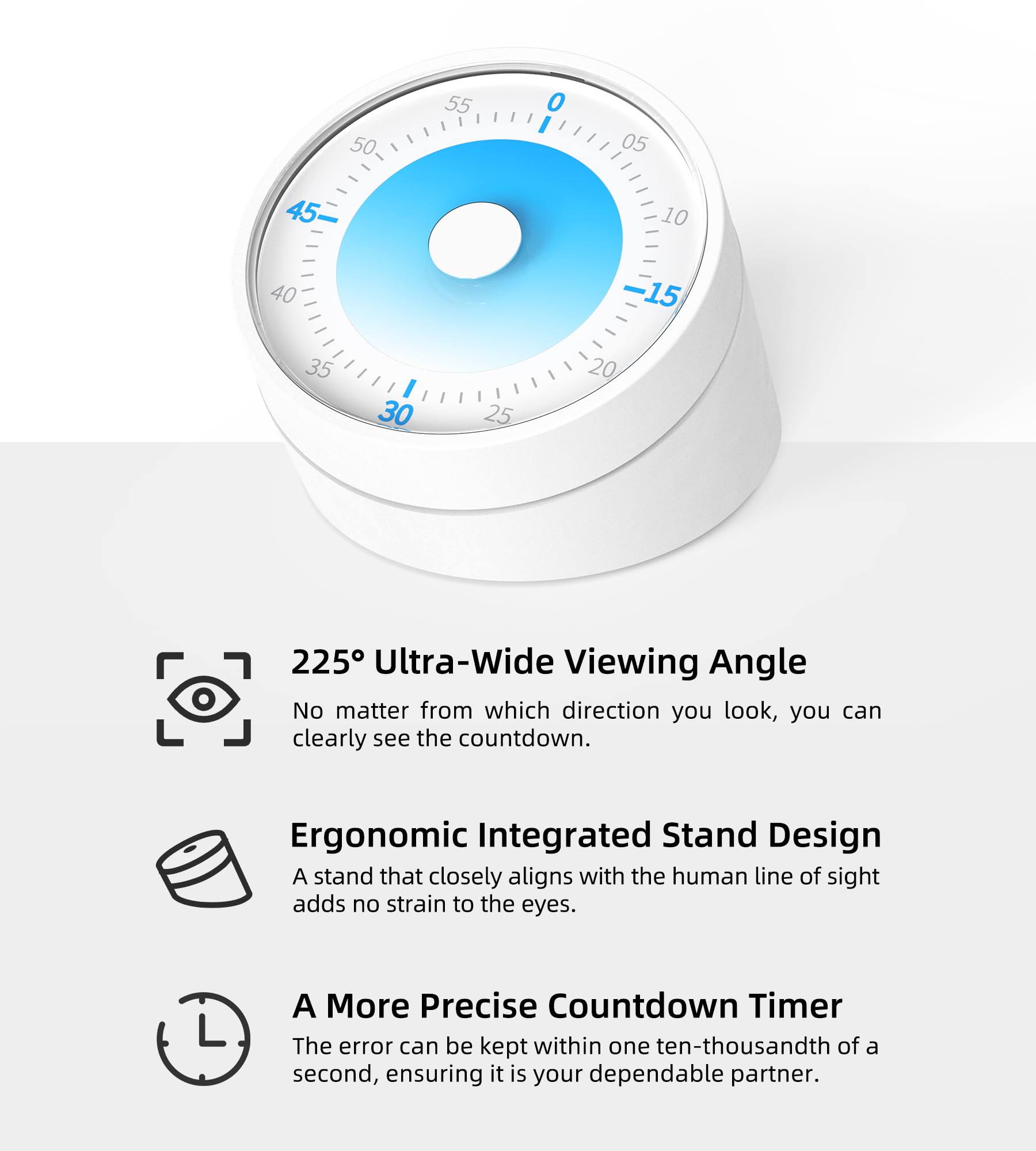 Temporizador visual de cuenta regresiva de 60 minutos para cocina, aula, oficina, gimnasio, gestión del tiempo para niños y adultos