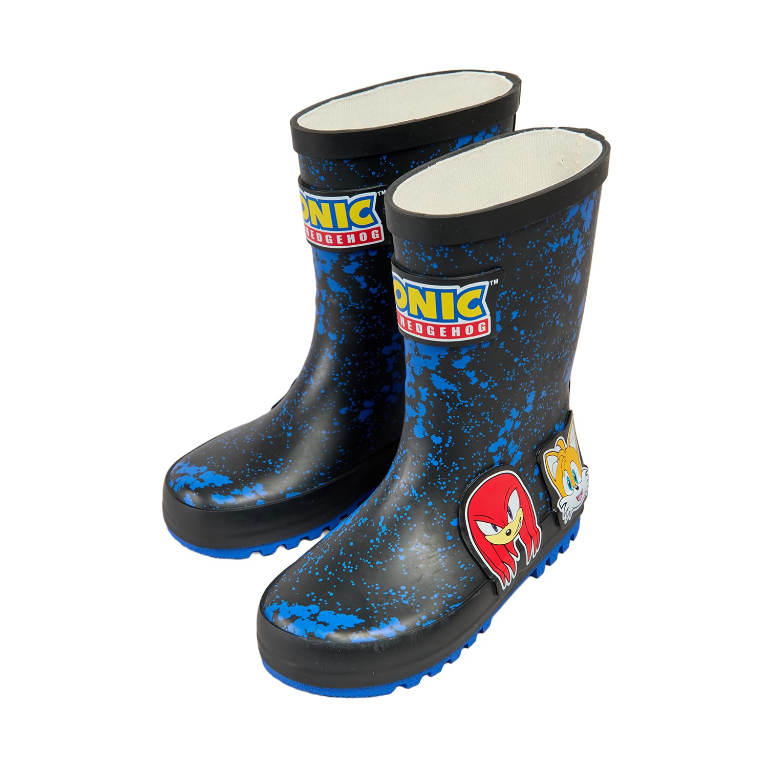 Sonic The Hedgehog Stivali di gomma per bambini | Stivali di gomma per bambini | Stivali da pioggia impermeabili per ragazzi | Blu Nero | Taglie UK 8-1