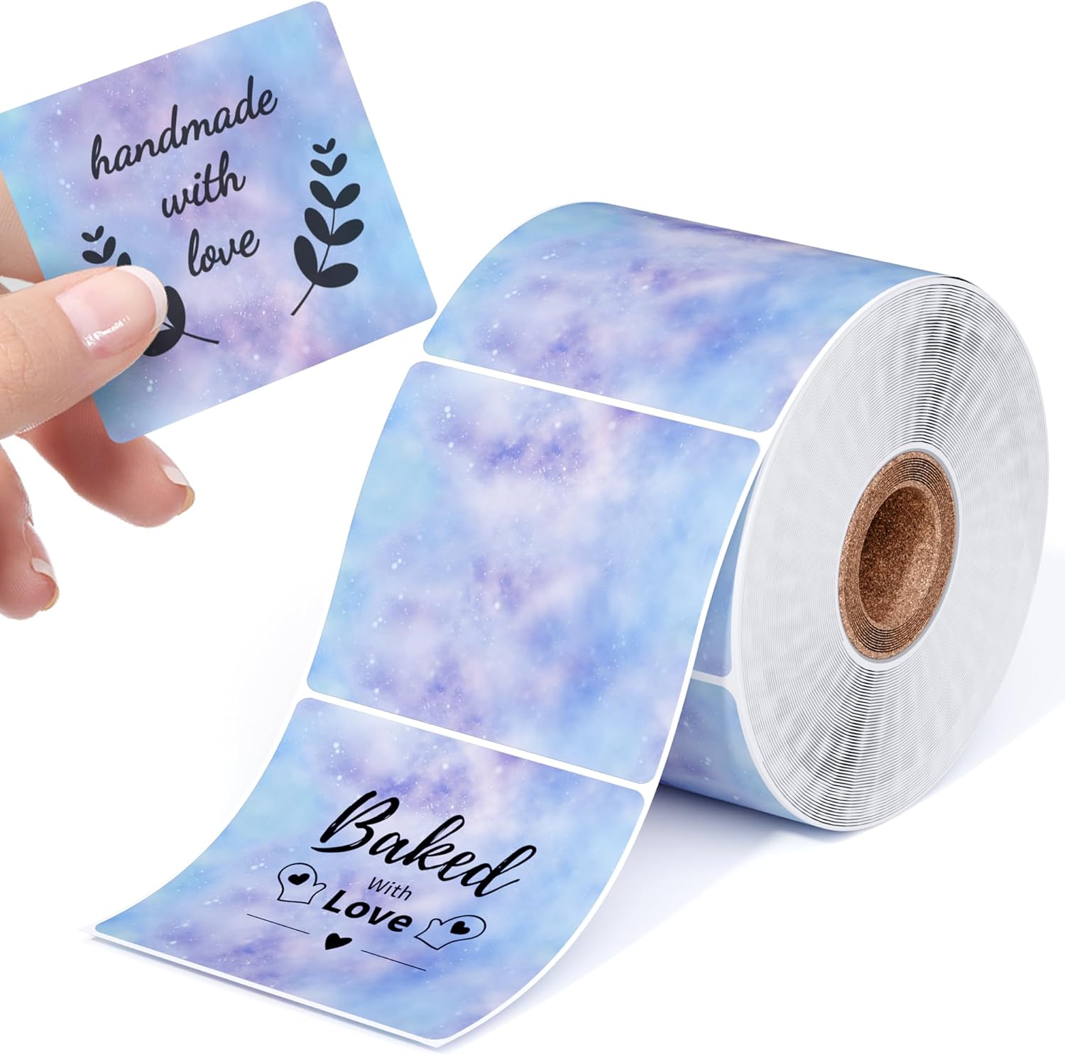 Etiquetas Cuadradas de Estrellas Moradas - 500 por Rollo 1 Phomemo Etiquetas Cuadradas Coloridas de Estrellas - Etiquetas Térmicas Autoadhesivas, 2 x 2 Pulgadas (50 x 50 mm), 500 Etiquetas por Rollo Etiquetas Cuadradas Moradas de Estrellas