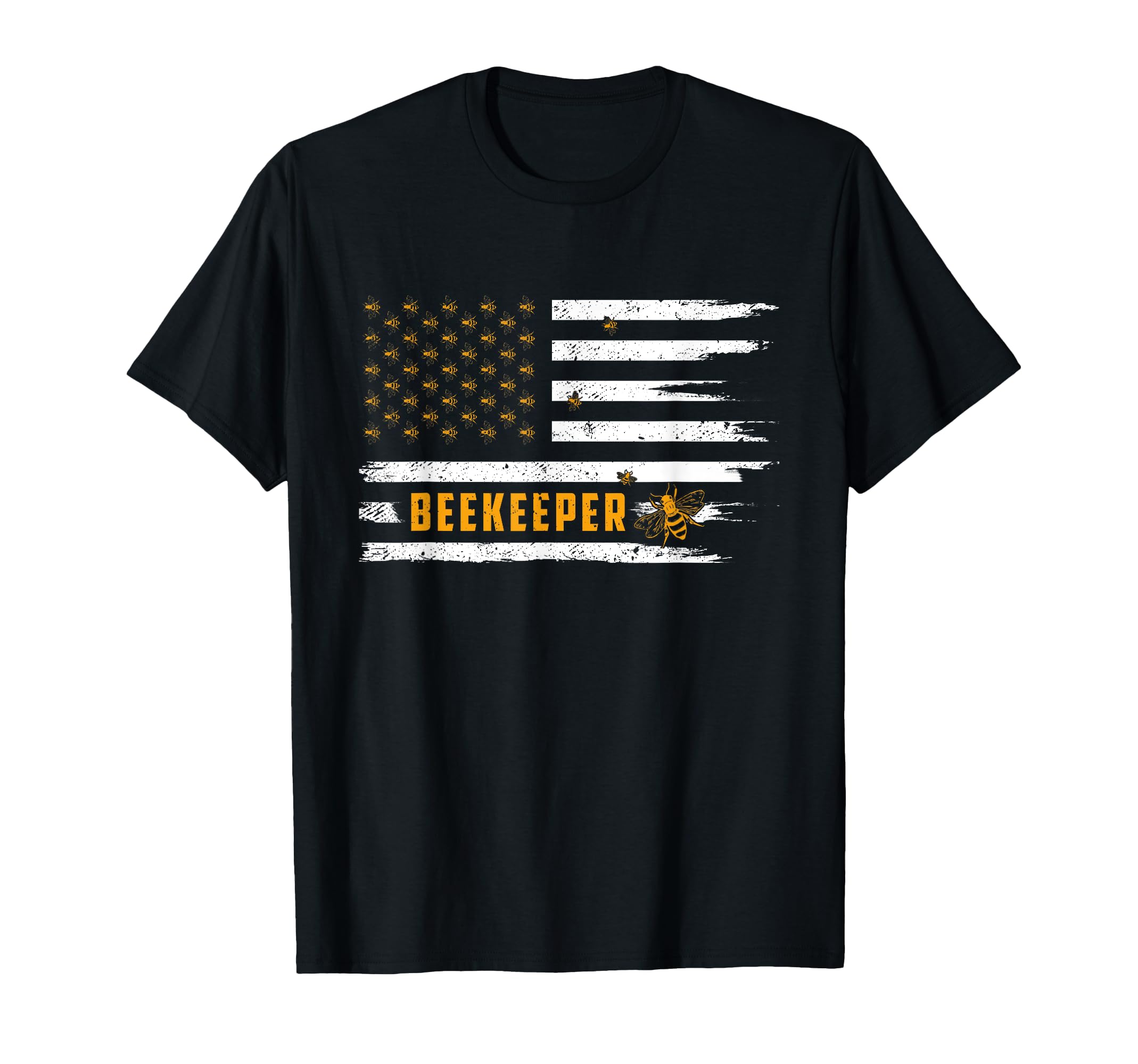 Beekeeping American Flag Honeycomb Honey Bees Beekeeper T-Shirt