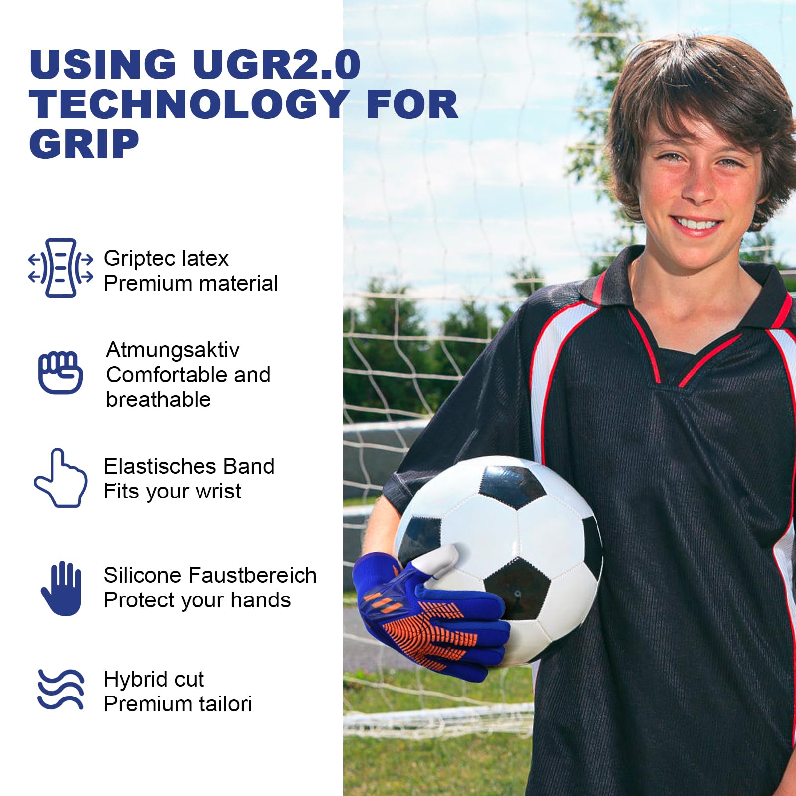 flintronic Football Goalkeeper Gloves Boys Kids Children Youth, Football Goalkeeper Gloves Kids - Image 3