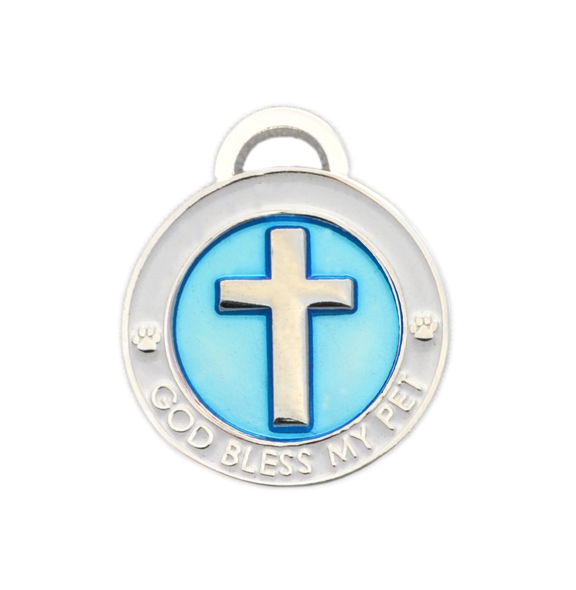 Luxepets Pet Collar Charm, Cross, Small, Blue