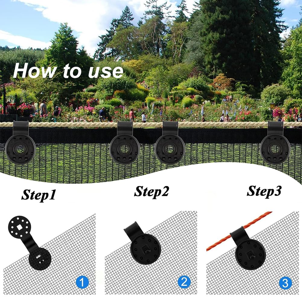 50 Clip In Plastica Per Rete Parasole - Accessori Per Tessuto Ombreggiante, Antivento E Ombreggiante - Foto 14