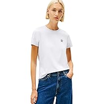 Tommy Hilfiger Maglietta da Donna TH Script Reg C-NK SS Tee WW0WW47809 S, S, Blu (Mattina Celeste), XL, Blu (Mattina Celeste), XL