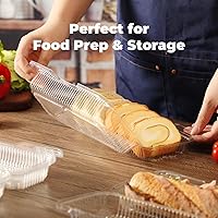 Vista 6 de Fit Meal Prep Paquete de 25 recipientes de plástico transparente con bisagras de 12 x 5 x 3 pulgadas, recipientes de plástico desechables