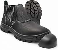 Botina de Segurança Bico de PVC Com CA Bota de Couro Relax Com Elástico Para Trabalho Tam.33-46