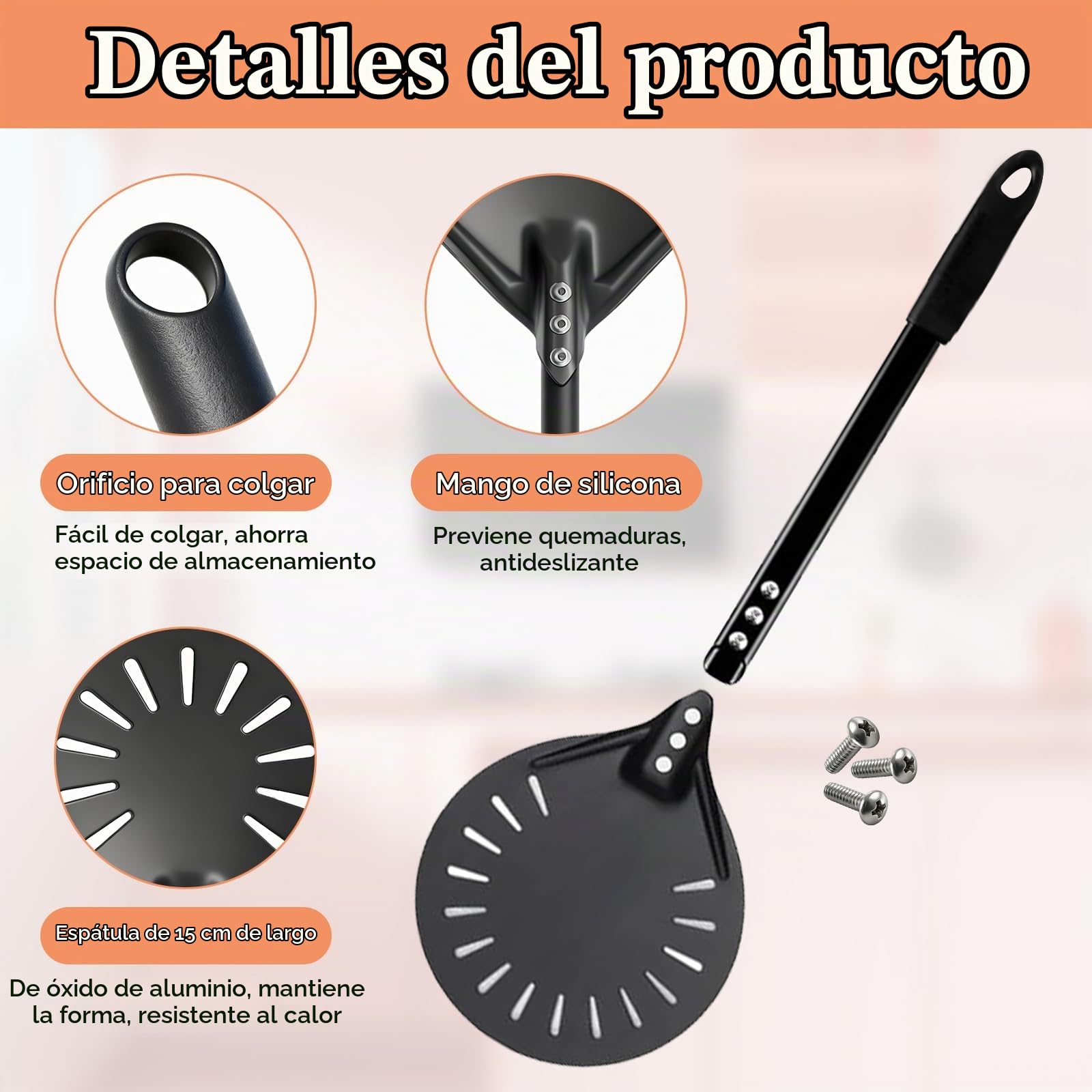 Juego de 2 Palas para Pizza Perforadas de Aluminio
