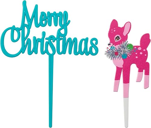 Miniatura 9 de DecoPac Decoración de pastel de Papá Noel en trineo, adorno para pastel de Navidad, Layon festivo con Papá Noel y renos, paquete de 24