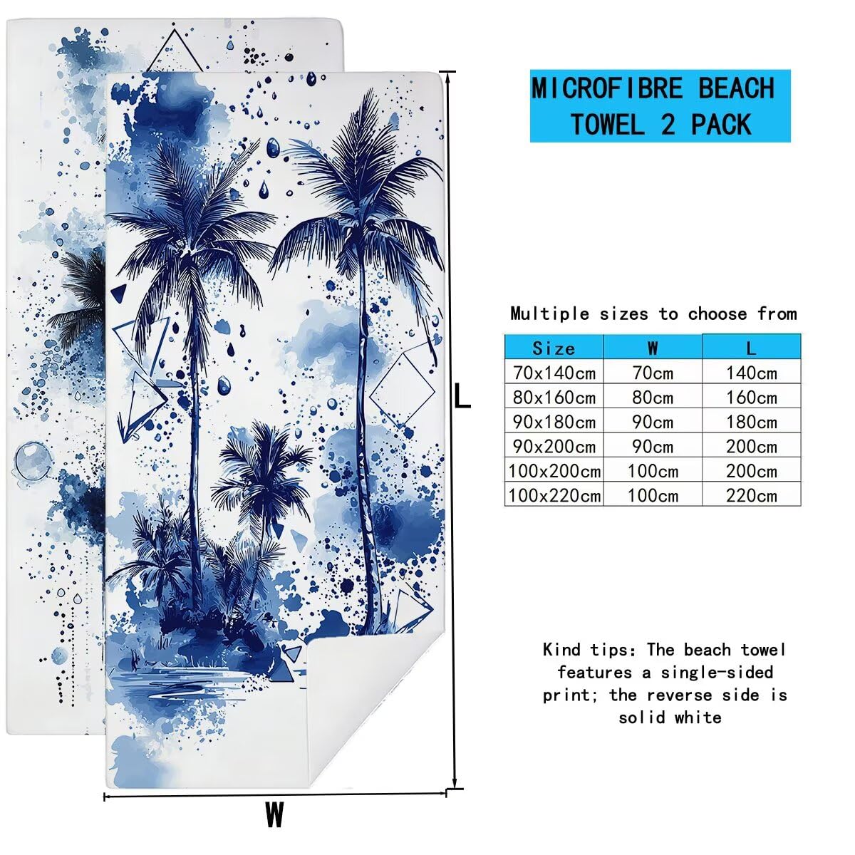 Duży ręcznik plażowy 90 x 180 cm 2 sztuki, ręcznik plażowy z mikrofibry, szybkoschnący ręcznik kąpielowy na siłownię męski, odporny na piasek ręczniki z mikrofibry akcesoria podróżne, ręcznik na