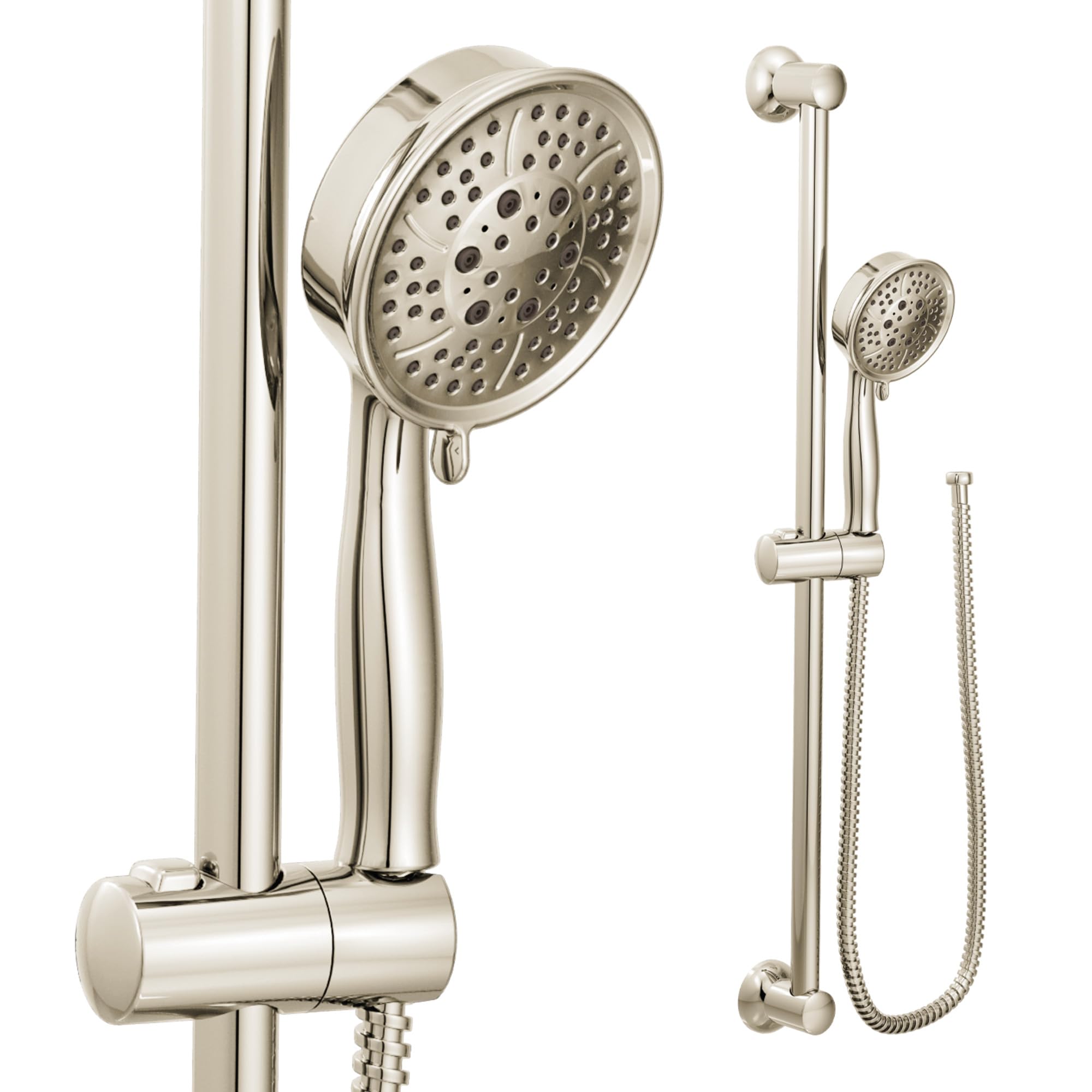 Moen 3667EPNL Duş Acc-Core Eko-Performanslı El Duş Başlığı 69 Uzun Hortumlu 76 İnç Sürgülü Çubuk, Cilalı Nikel