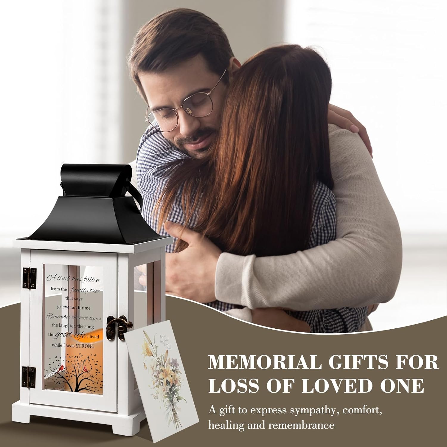 Memorial Lantern, Bereavement Sympathy Gifts for Loss of Loved One Mother Father, Sympathy Lantern Thoughtful Funeral Gifts in Memory of Loved One - Image 5