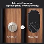 Level Lock+ Deadbolt Smart Lock - World's Smallest Smart Deadbolt Plus Apple Home Keys - Level App for iOS & Android - Works with Apple Home (Satin Nickel)