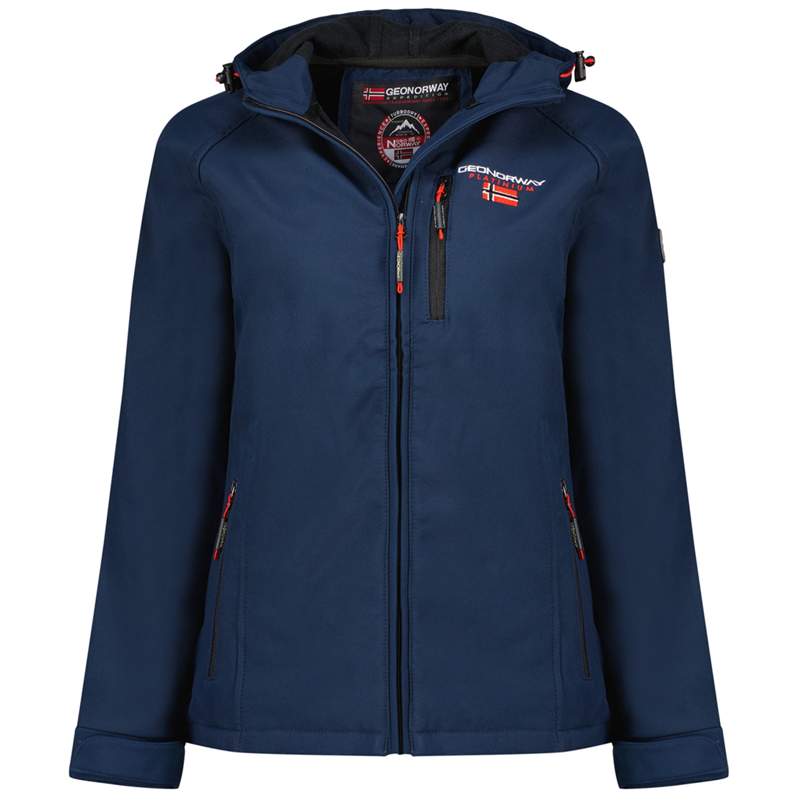 Geo Norway Tacer - Chaqueta Softshell para mujer, impermeable y cortavientos, ropa y abrigo con manga larga