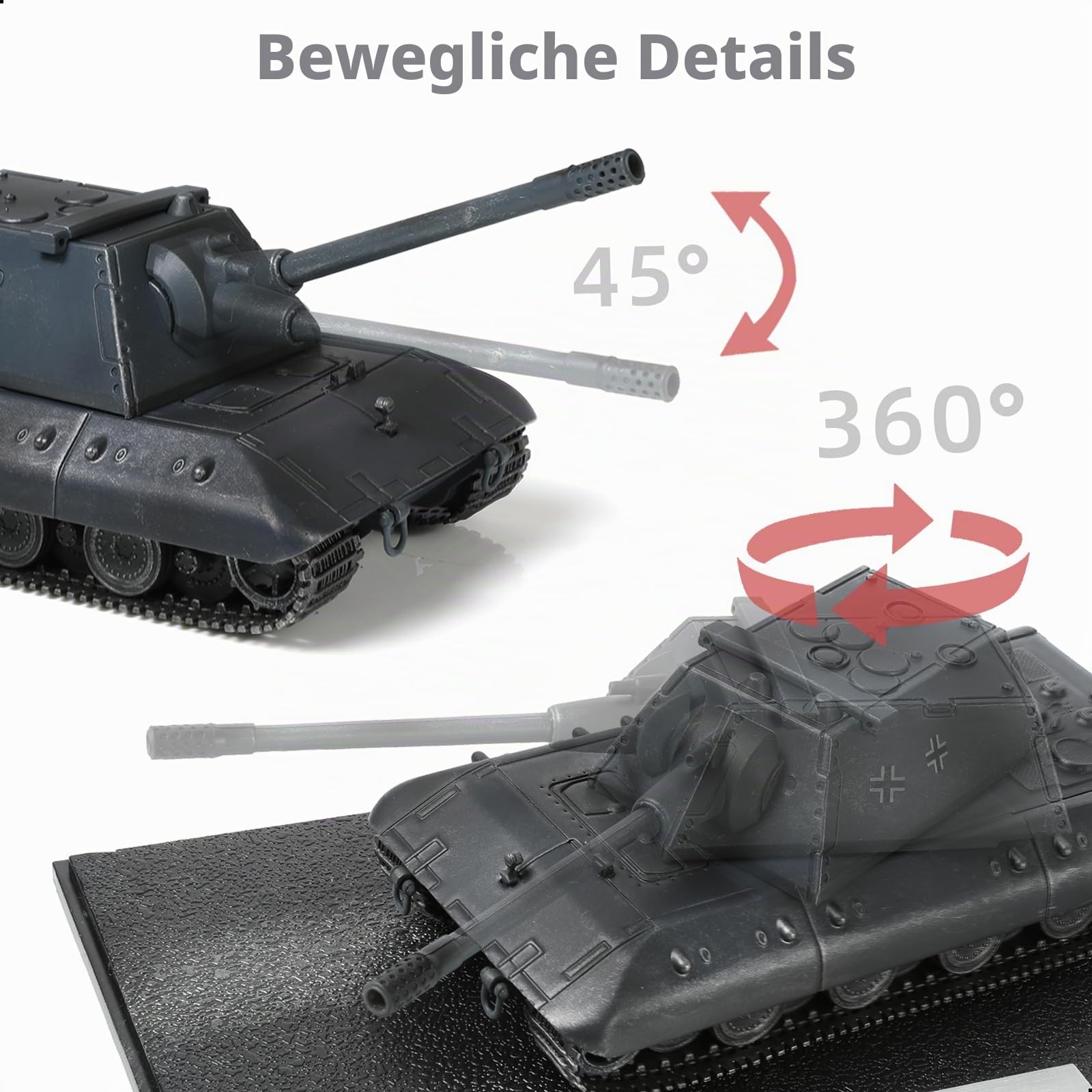 NUOTIE Maßstab 1:72 fertiges Militärpanzermodell Legierung Metall Druckguss mit Kunststoff Panzer Modell Weltkrieg ? Armeefahrzeug Panzer Mini-Modell Geschenksammlung ideal für Militärfans