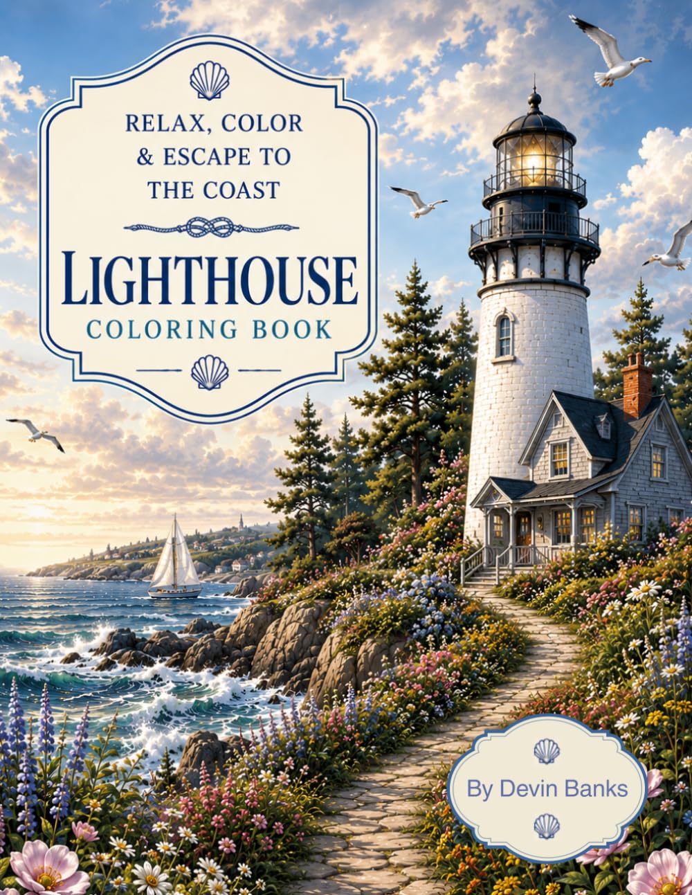 Lighthouse Coloring Book: Lighthouse and Coastal Landscapes for Calm, Creativity, and Mindfulness