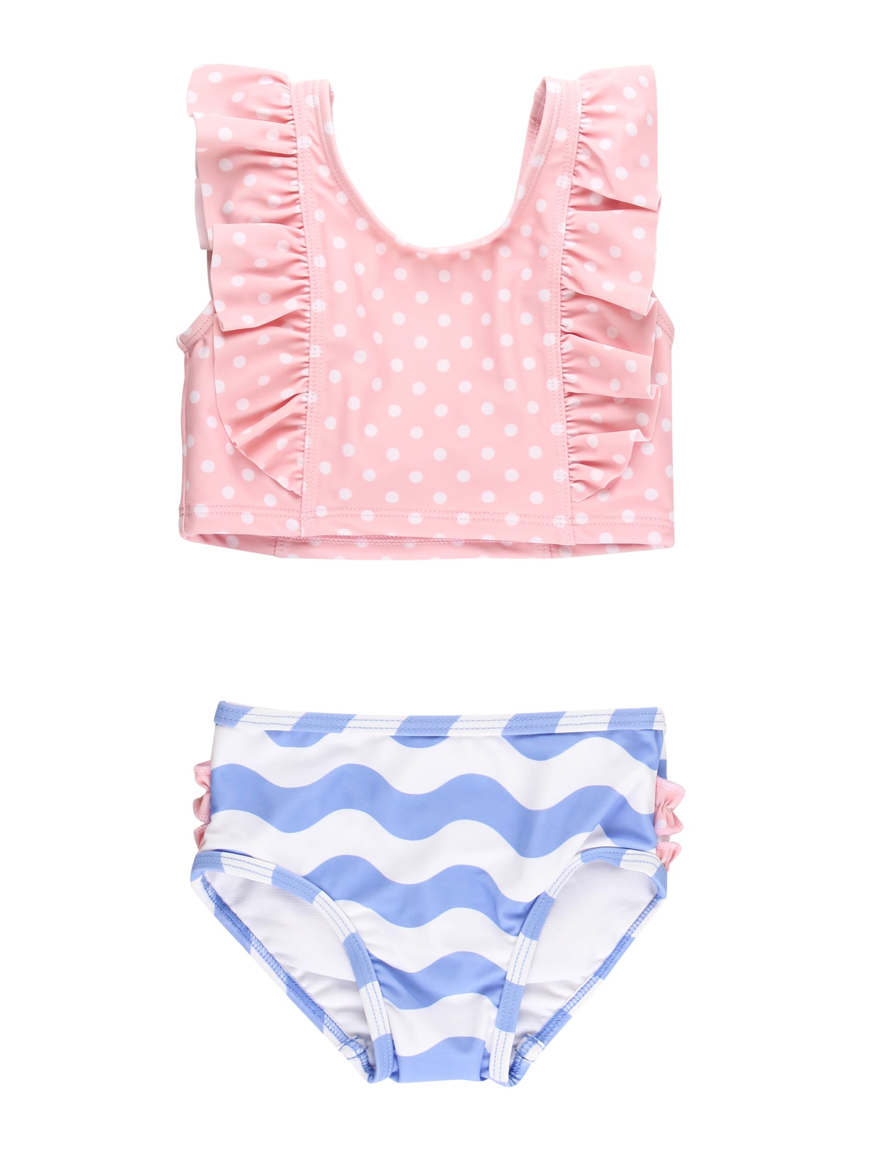 RuffleButts Baby/Toddler Girls Waterfall Tankinis - 2 Piece Swimsuit UPF50+