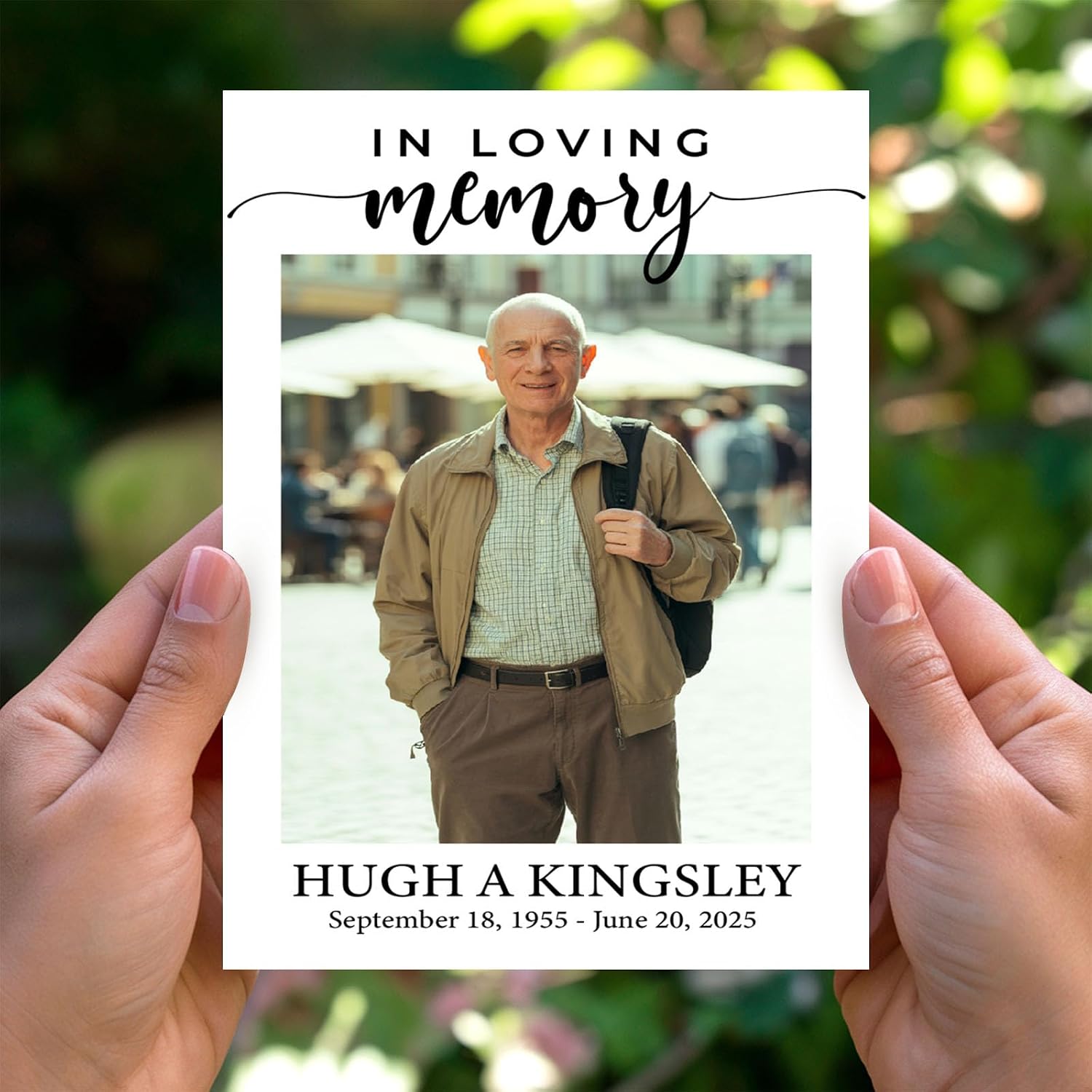 Personalized with Prayer, Funeral Memorial Prayer Cards, Double-Sided, Photo Memory Card,Celebration of Life Bereavement Poems, Comfort, Remembrance, Sympathy, Funeral Favors
