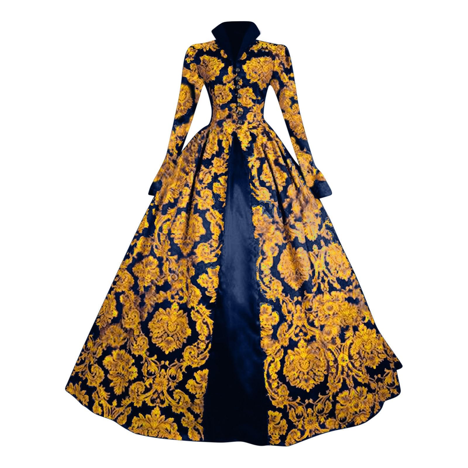 Women's Medieval Renaissance Court Dress Vintage Square Neck Puff Sleeve Gown with Lace Embroidery. Elegant Ball Gown for Themed Parties Cosplay & Theatre Royal Performance Costume Pirate Steampunk 5x
