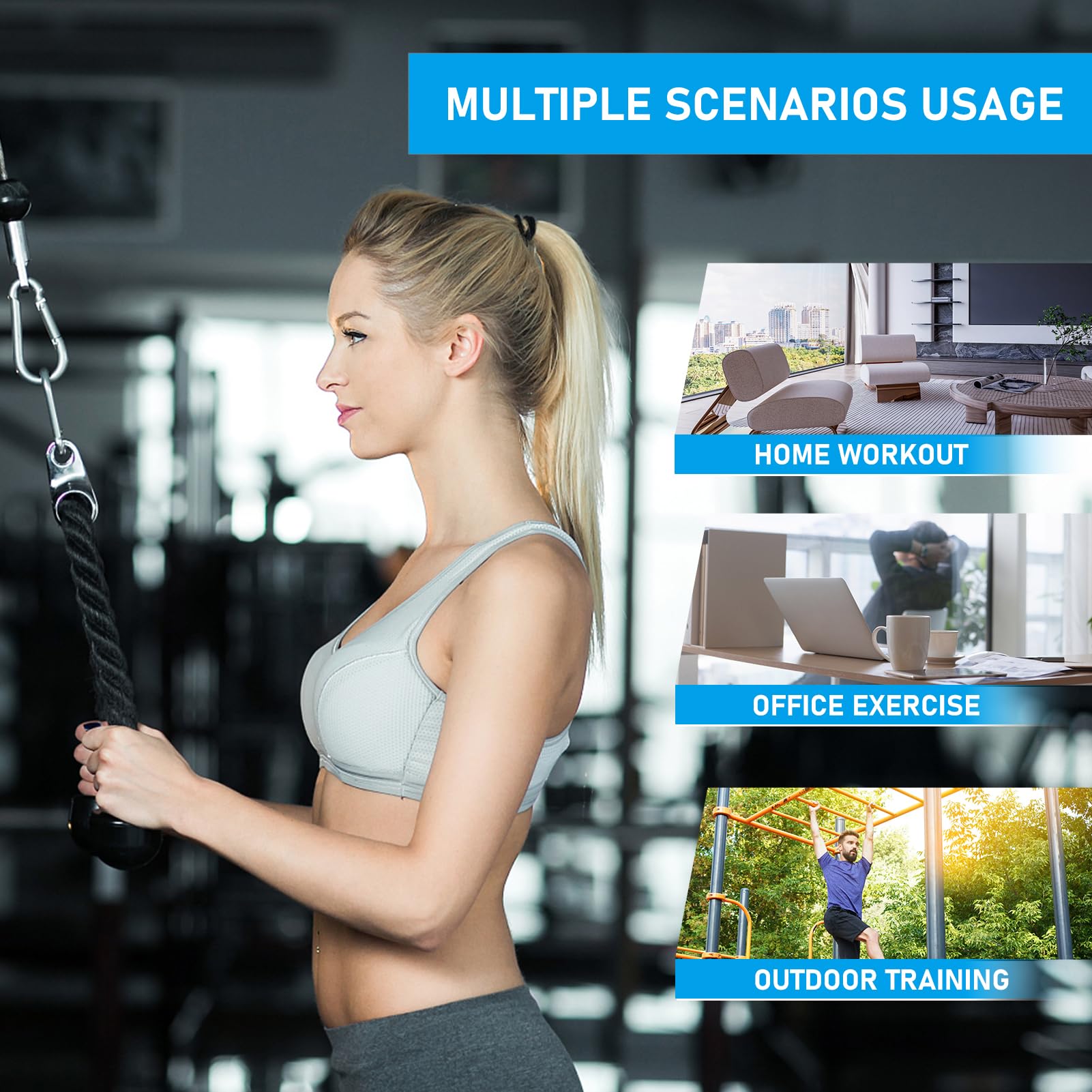 Poulie Musculation Maison, Cable Machine Musculation Poulie Haute et Basse Poulie Musculation pour Entraînement en Force des Bras Triceps Dos