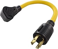 Vista 21 de AC WORKS Generador a adaptador RV de 30 amperios (L5-20 20A 3 clavijas de bloqueo compacto) Amarillo