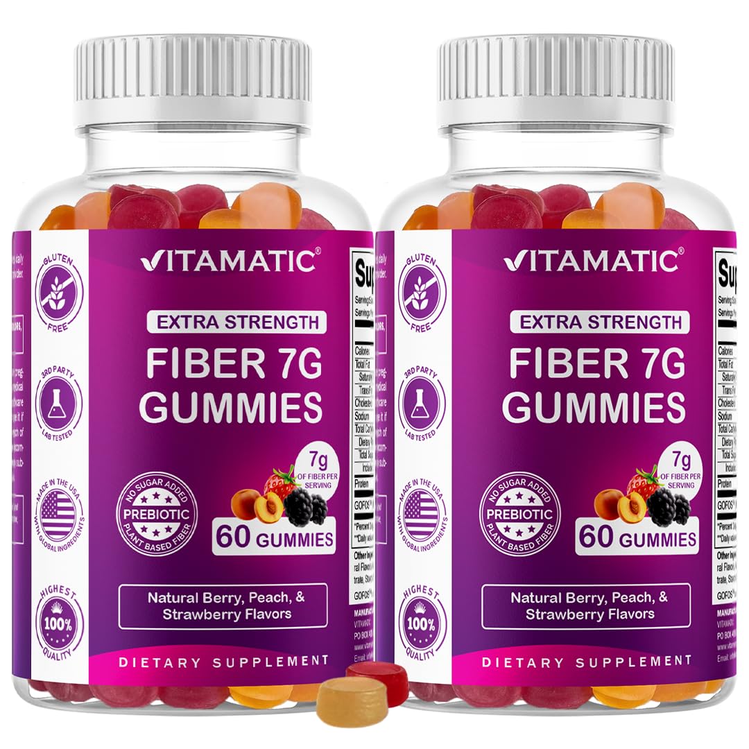 Vitamatic Extra Strength Prebiotic 7g Fiber, 60 Pectin-Based Gummies — Amazon image 10