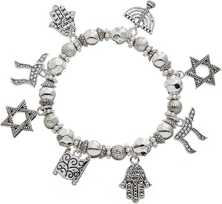 PammyJ Jewish Jewelry Hebrew Charm Stretch Bracelet