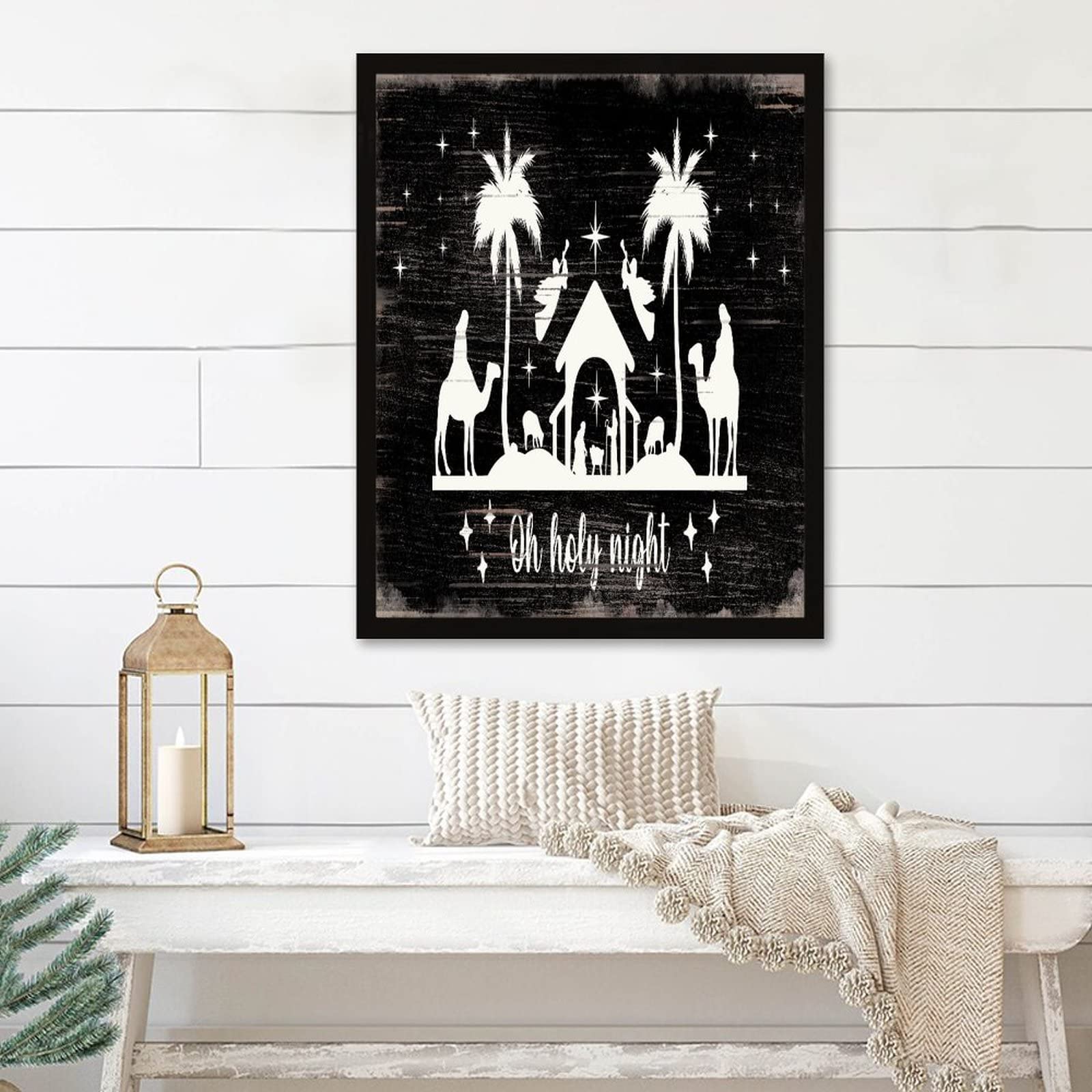 Panneau chrétien en bois Wise Men 40x50cm pour suspension de porte