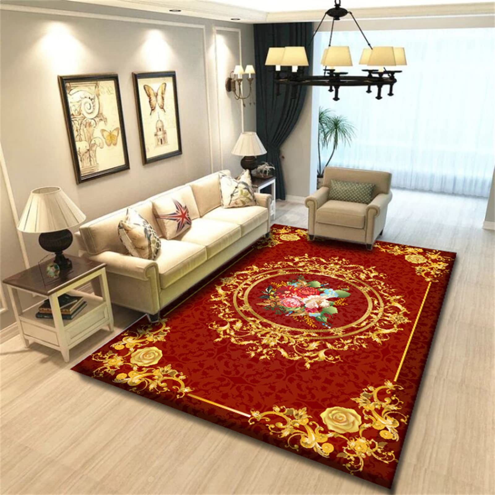 Tapis chien grande taille et moquette intérieure rouge 300x400 pour grand séjour