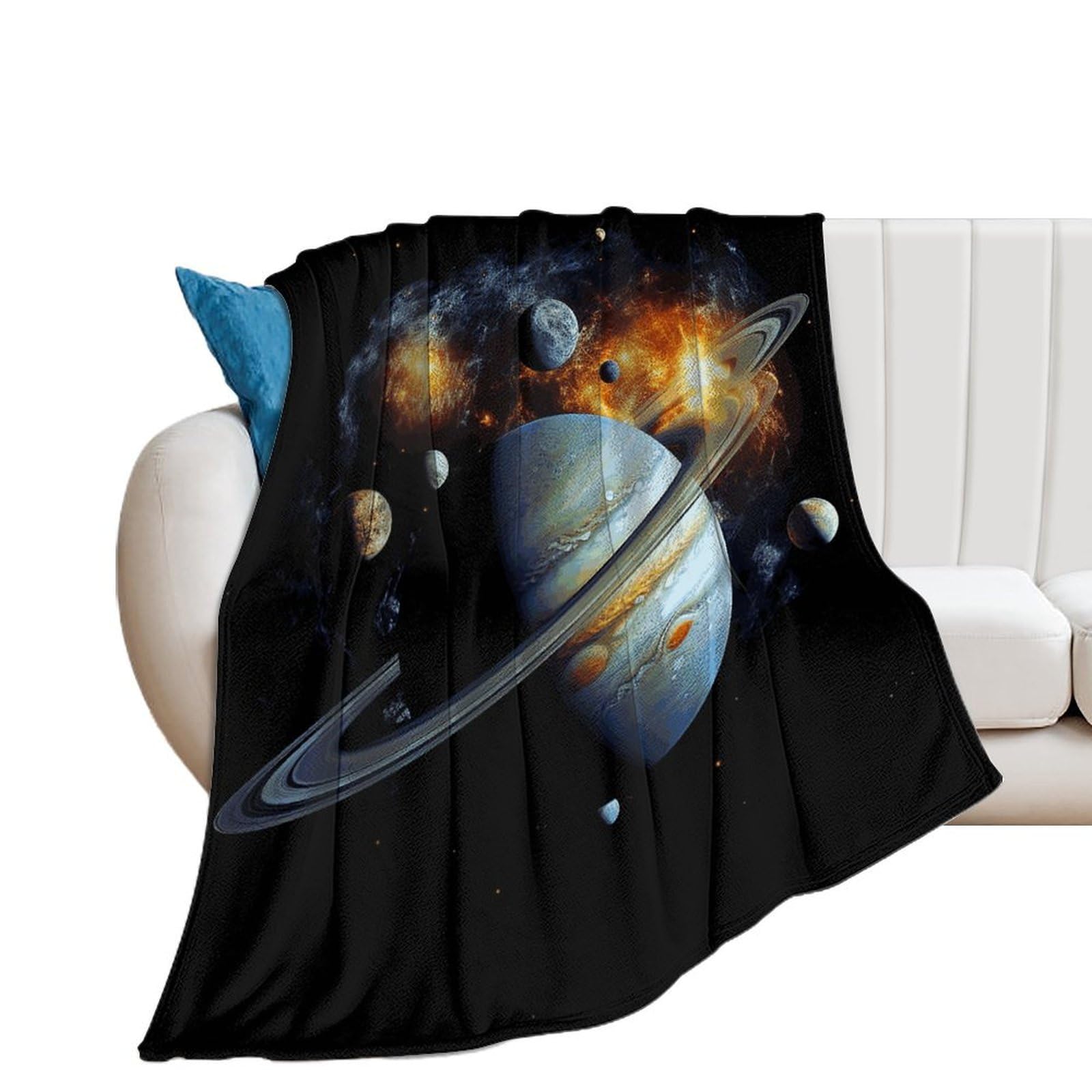 Couverture en flanelle Jupiter douce et résistante pour canapé