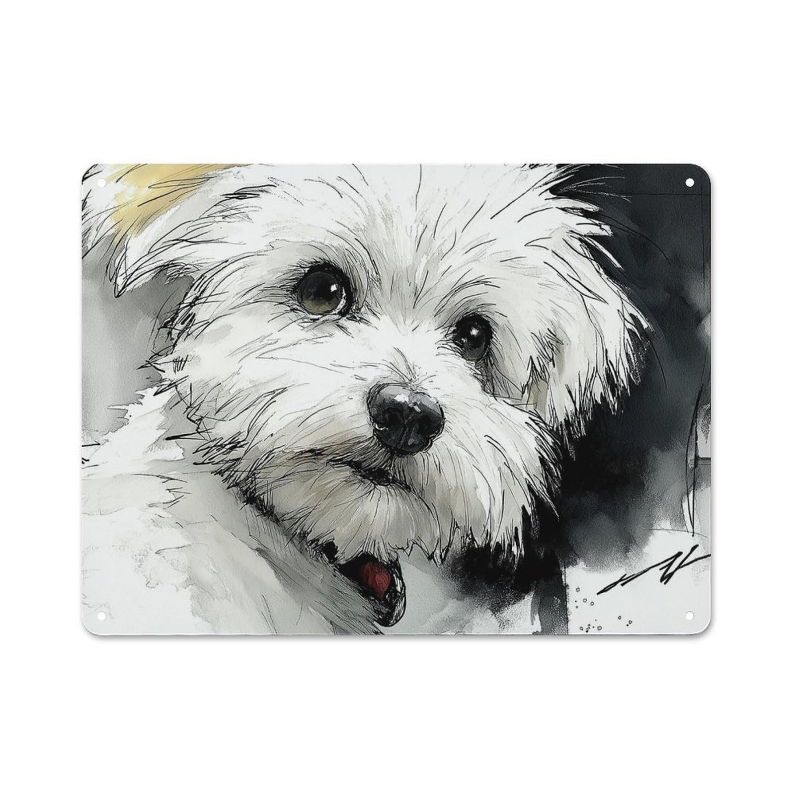 Junmoney Whimsical Whippet Metal Wall Art Sign 30X40cm, Vintage Old Style Wall Plaque For Living Room, Hallway, Kitchen Or Cafe