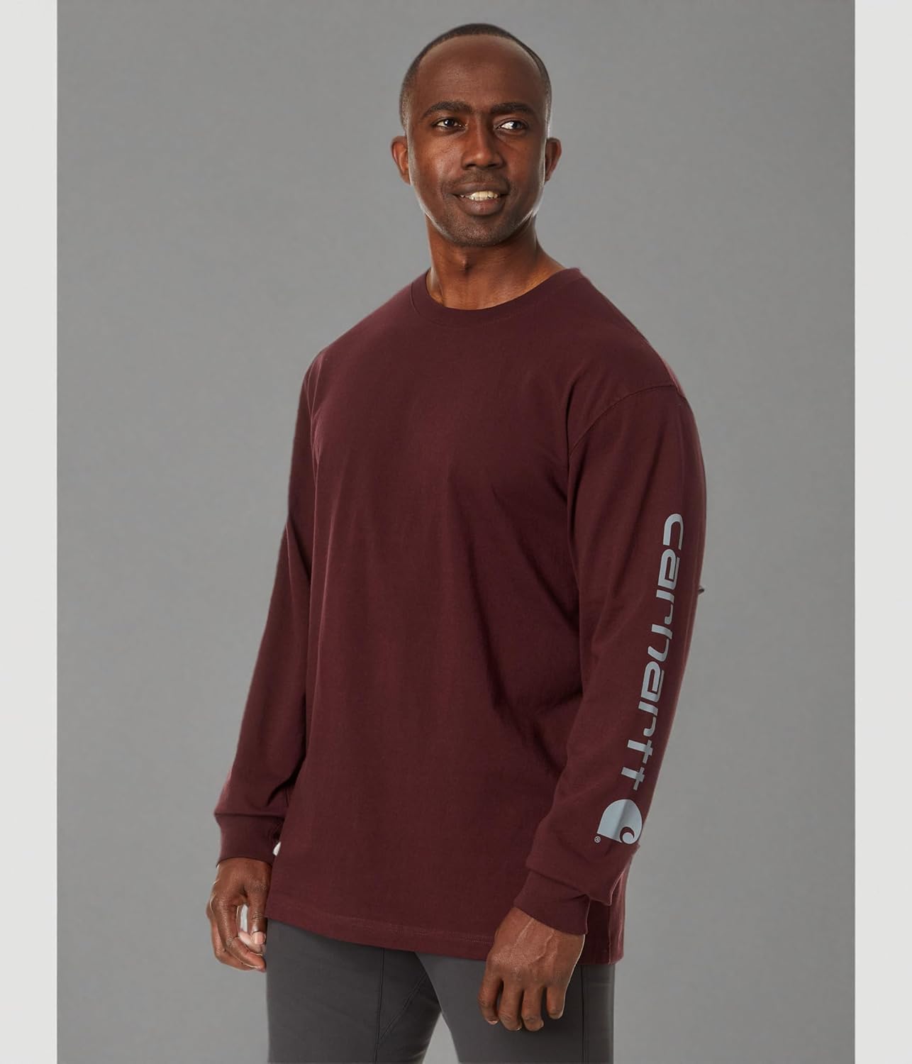 Carhartt Men's Loose Fit Heavyweight Long-sleeve Logo Sleeve Graphic T-shirt - Image 2