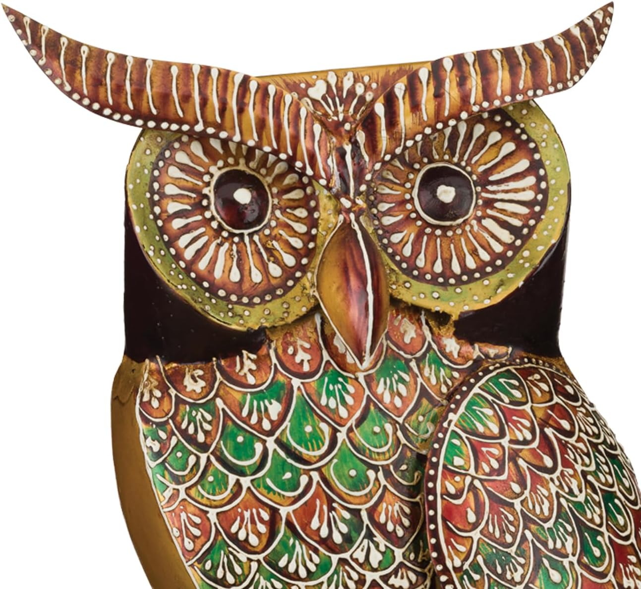 Regal Art & Gift Henna Owl Decor - Decorative Metal Sculpture, Outdoor Bird Decor for Patio, Porch & Garden Décor