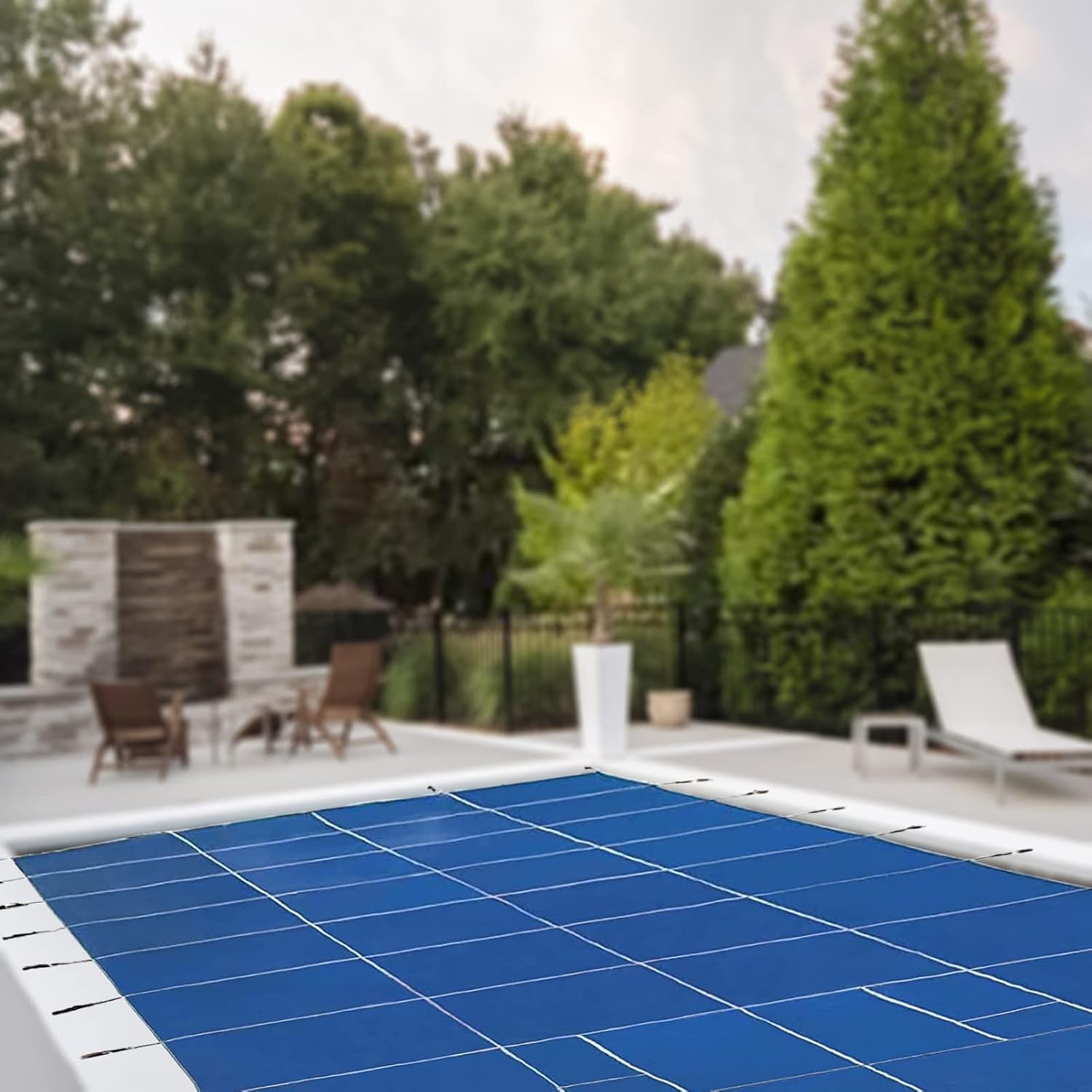 Pool Safety Cover Home Backyard Pool Cover Blue, Permeable